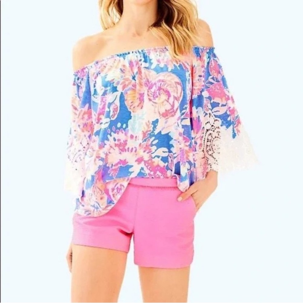 NWT Lilly Pulitzer Adie Sunset Hot Pink Shorts - Size 4